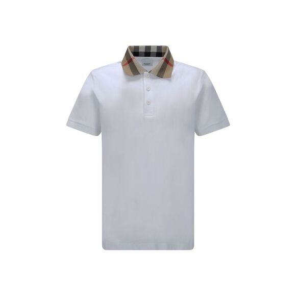 Burberry White Cotton Polo Men's Shirt